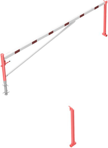 Schake draaihek 4,50m, voor hangslot, met kabelversterking, draaipaal: Ø 102mm, 2 steunpalen 70x70mm, thermisch verzinkt, rood, 4213_45VB