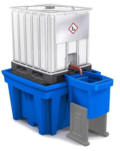 DENIOS frontcontainer voor IBC-stations, in hoogte verstelbaar, 236-741
