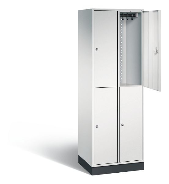 C+P locker, dubbellaags intro, H1950xB620xD490mm, kleur: lichtgrijs, 8270-201 S10000