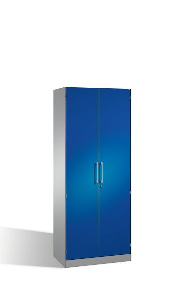 C+P vleugeldeurkast Asisto, H1980xB800xD435mm, kleur: wit aluminium / gentiaanblauw, beugelgreep, 5 niveaus, 141003-000 S10188