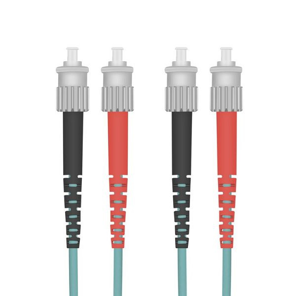 Helos glasvezel patchkabel ST/ST Duplex50/125µm OM3 aqua 1,0m, 126400