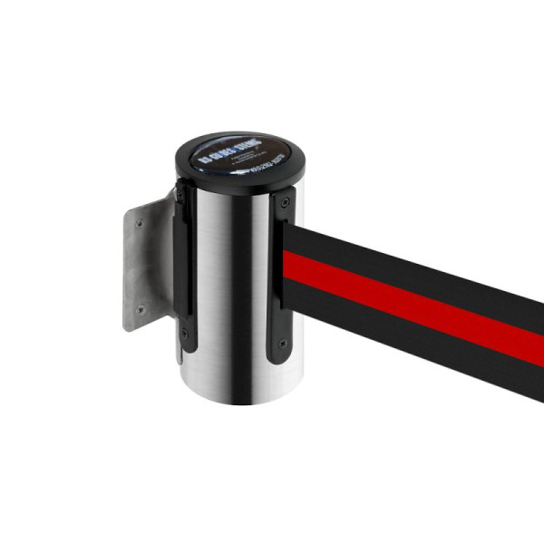 Stein HGS HGS wandbandcassette -P-Line Future-, RVS, zwart/rood/zwart horizontaal (gestreept), met bandeindstuk (standaard), 12850s-0602
