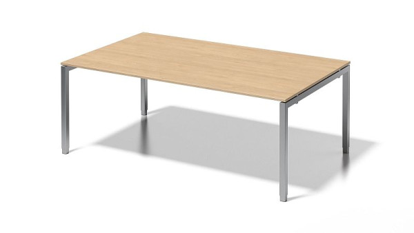 Bisley Cito directiewerkplek/vergadertafel, 650-850 mm in hoogte verstelbaar U-frame, H 19 x B 2000 x D 1200 mm, esdoorn/zilver, DUH2012MP355