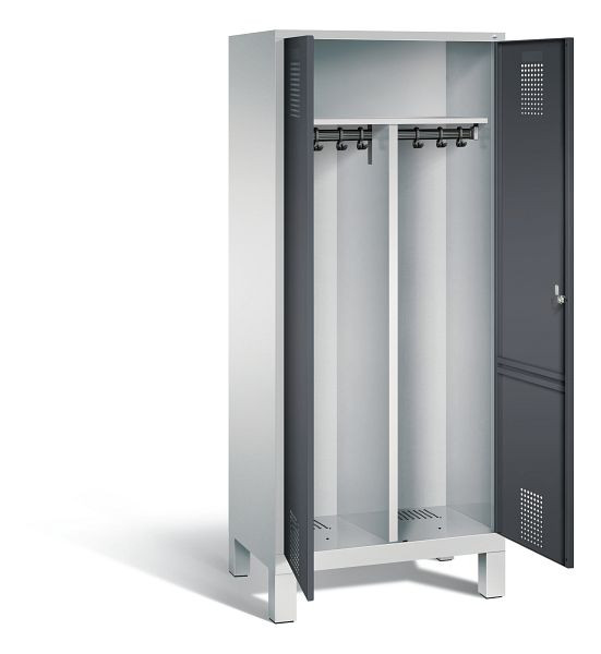 C+P zwart wit kastje Evolo, H1850xW810xD500mm, kleur: lichtgrijs / zwartgrijs, 48012-22 S10066