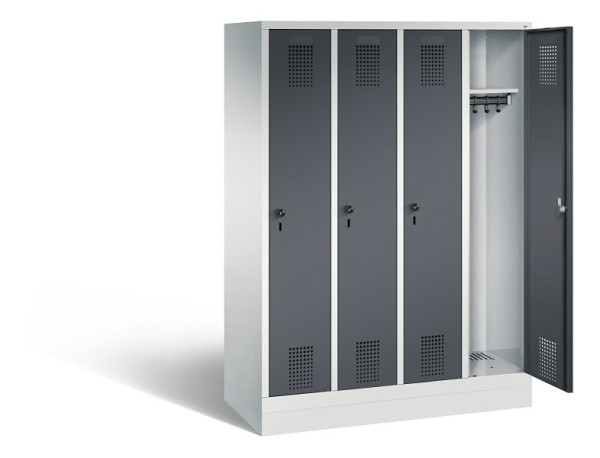 C+P schoolkluis Evolo, H1600xB1190xD500mm, kleur: lichtgrijs / zwartgrijs, 480206-40 S10084