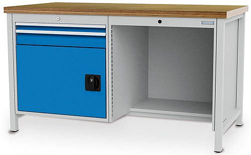 Bedrunka + Hirth box werkbank serie 1500 R24-24, 1x50, 1x100 mm, 1500 x 750 x 859 mm, 03.15.027V