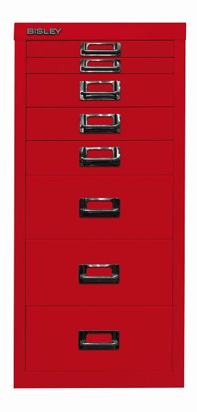 Bisley MultiDrawer™, 29-serie, DIN A4, 8 laden, kardinaalrood, L298670
