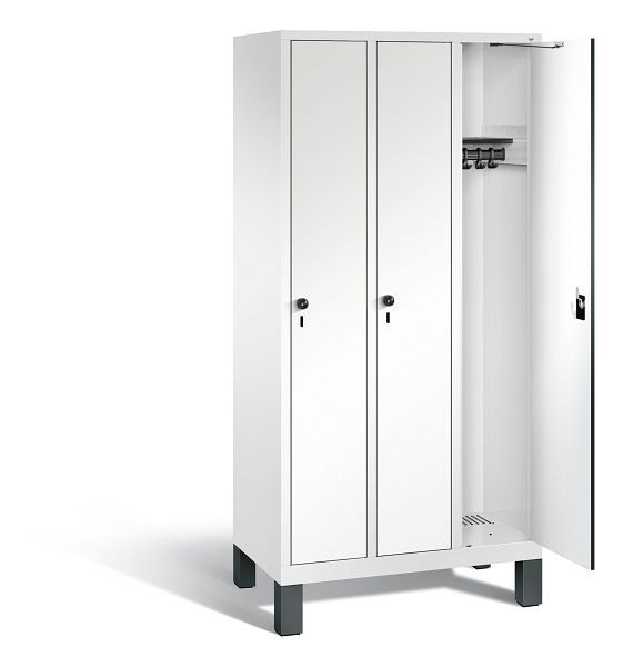 C+P garderobe Evolo, H1850xB900xD500mm, kleur: verkeerswit / decor wit, 48010-30 S10824