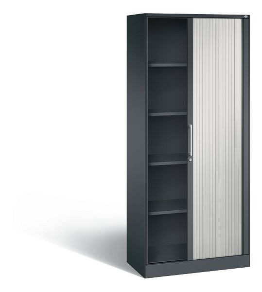C+P rolluikkast Asisto, H1980xB800xD435mm, kleur: zwartgrijs/lichtgrijs, beugelgreep, 5 niveaus, 143003-000 S10026