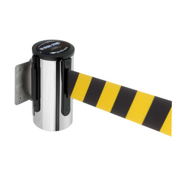 Stein HGS HGS wandriemcassette -P-Line Future-, chroom, zwart/geel diagonaal (gearceerd), met magnetisch riemeindstuk, 12850g-1704