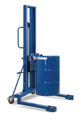 DENIOS vatheffer FL 16-SK F van staal, breed chassis, voor 200-220 l stalen en kunststof vaten, 214-476