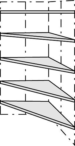 Kerkmann buitenhoek Libra, D 660 mm, 5 stalen planken, beuken, 52133952