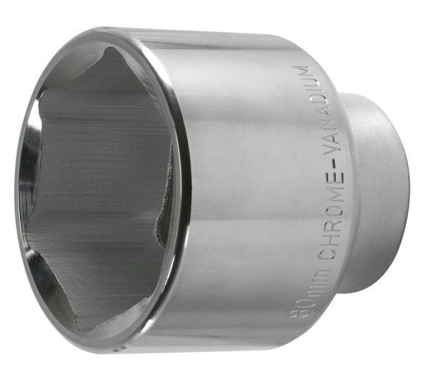 SW-Stahl-dop, 1", 80 mm, chroom-vanadium, hoogglans verchroomd, 07675L-80