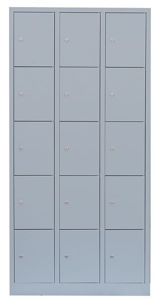 Lüllmann stalen compartimentenkast, 1800 x 885 x 500 mm, lichtgrijs/lichtgrijs, 520530