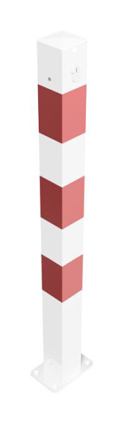 Schake slagboom kettingpaal stalen buis 70 x 70 mm sluitmechanisme, met profielcilinderslot, zonder oog, thermisch verzinkt, 4711PB