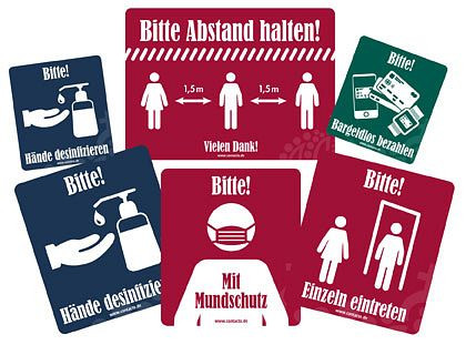 Contacto Schilderset Virenschutz 12 Stück, 5 Motive, 2 Schilder je Größe, 7599/010