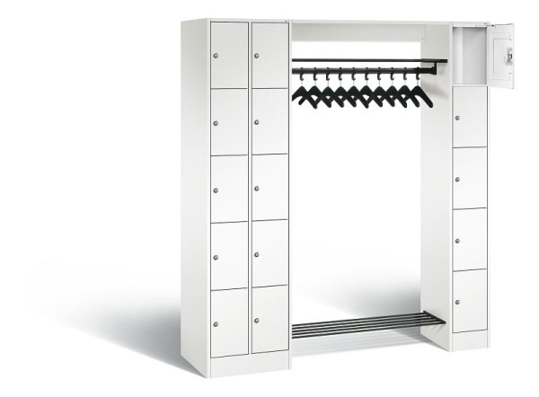 C+P open garderobe serie 8070, H1950xB2100xD480mm, kleur: verkeerswit, 80730-00 S10345
