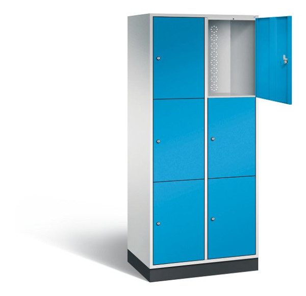 C+P XL lockerkast Intro, H1950xW820xD490mm, kleur: lichtgrijs / lichtblauw, 8370-202 S10080