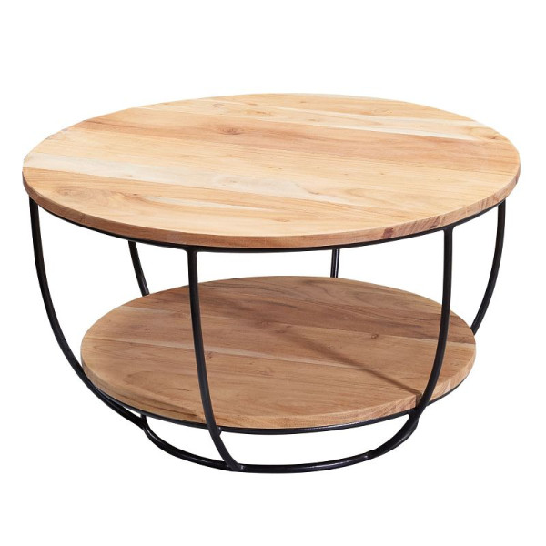 Wohnling salontafel 60x34,5x60 cm massief acaciahout / metaal, WL5.957