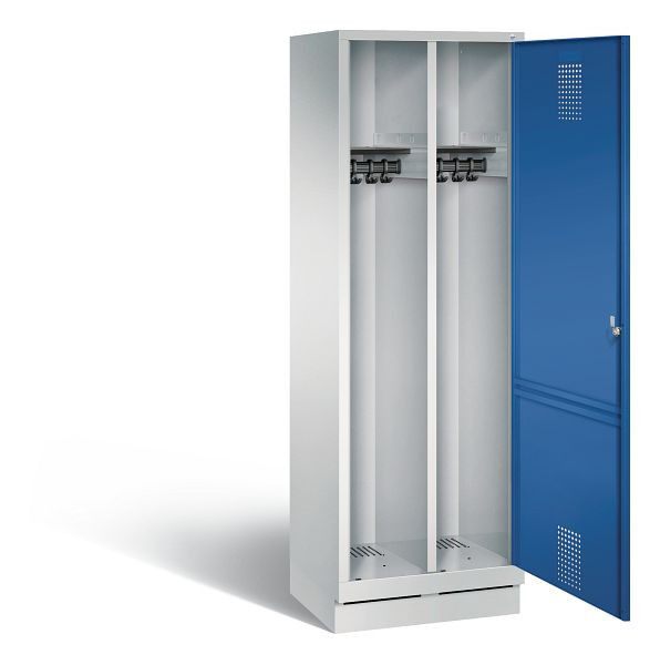 C+P zwart wit kastje Evolo, H1800xB610xD500mm, kleur: lichtgrijs / gentiaanblauw, 48220-20 S10009