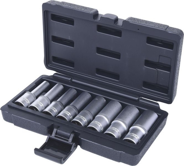 KS Tools 1/2" Torx E-doppenset, lang, 8-delig, E10-E24, 911.4420