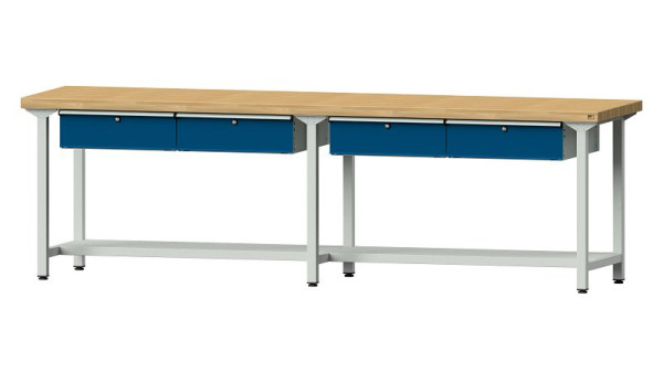 ANKE werkbanken werktafel, model 95, 2800 x 700 x 850 mm, RAL 7035/5010, BMP 50 mm, 400.434