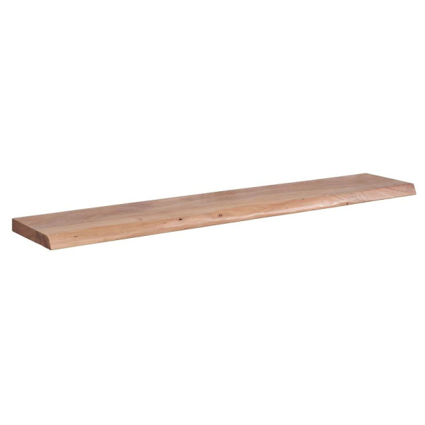 Wohnling wandplank met boomrand massief acaciahout 140 cm, design zwevende plank wandplank massief, natuurlijk houten plank, hangplank in landelijke stijl, WL6.516