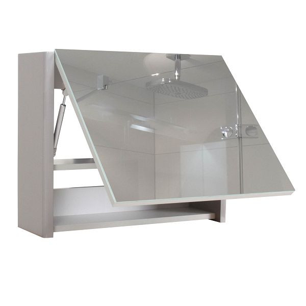 Mendler spiegelkast HWC-B19, wandspiegel badkamerspiegel badkamer, scharnierend hoogglans 48x59cm, grijs, 57625