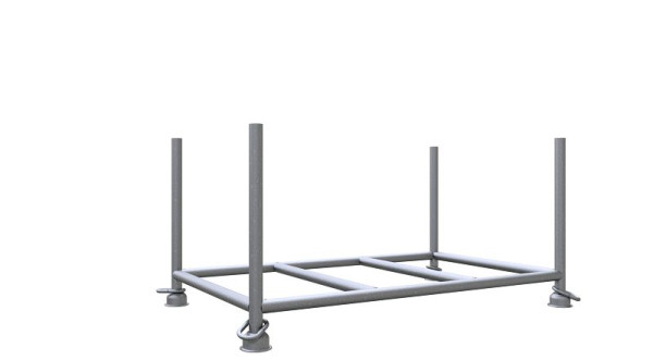 Schake stapelpalletvulling afmetingen: 1,50 mx 0,87 mx 0,60 m standpijpen, met gesloten kraanogen, 50210-0