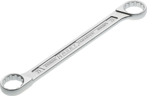 Hazet dubbele ringsleutel, buiten dubbel zeskant tractieprofiel, 21x23mm, 610N-21X23