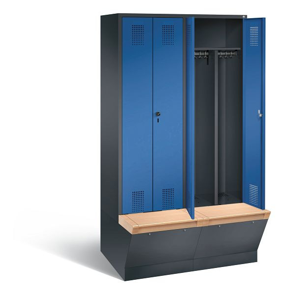 C+P zwart wit kastje Evolo, H2090xW1190xD815mm, kleur: zwart grijs / gentiaanblauw, 48056-40 S10331