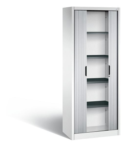 C+P rolluikkast Omnispace, H1980xB800xD420mm, kleur: verkeerswit/wit aluminium, verzonken greep, 5 niveaus, 3201-00 S10320