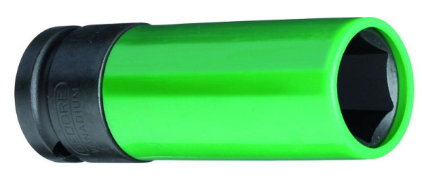 GEDORE powerschroevendraaierdop 1/2'' met zeskantige beschermhuls, lange vorm, 19 mm, verkeersgroen, 2178222