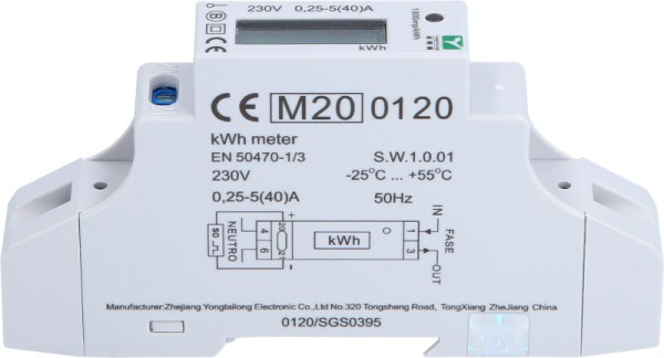 KS Tools elektriciteitsmeter voor DIN-rail 1 fase, 117.7931