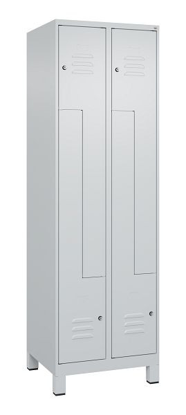C+P Z-Spind Classic PLUS, C Z-Spind, Classic PLUS, voeten, 4 compartimenten, 1950x600x500mm, 7035/7035, cilindersloten, 080013-204 S10024
