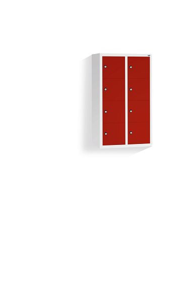 C+P kleine locker Intro, H770xW460xD200mm, kleur: lichtgrijs/robijnrood, 80700-233 S10011