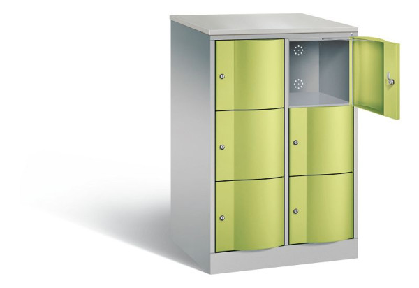 C+P XL lockerkast Resisto, H1255xB772xD640mm, kleur: wit aluminium / virid green, 8573-273 S10136