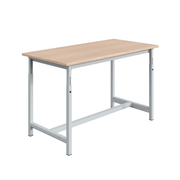 SOFAME PTH werkbank, mechanisch in hoogte verstelbaar, B 2000 x D 750 x H 764 tot 1044 mm, multiplex werkblad 24 mm, lichtgrijs RAL 7035, W010020259GC