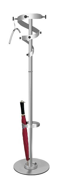 Kerkmann kapstok Ohio, Ø 390, H 1750 mm, aluminium zilver, 30605114