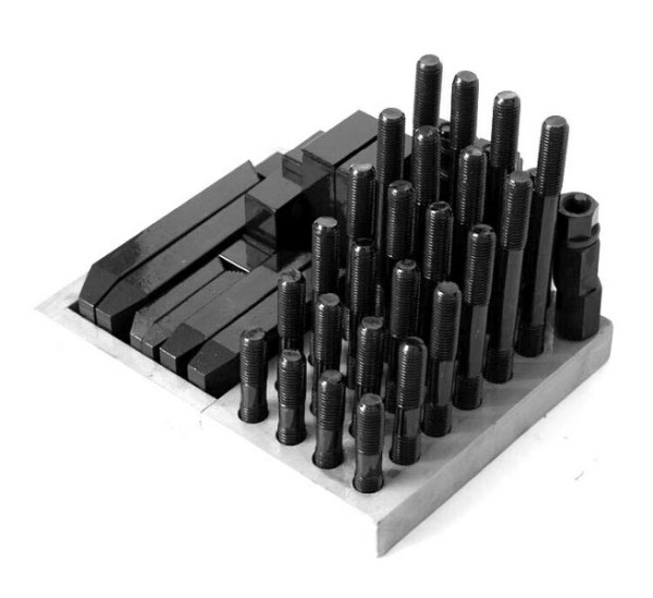 MACK spanset in houten standaard, 58 stuks, aanhaaldraad M20, T-moeren 22 mm, 11-PKS-M20