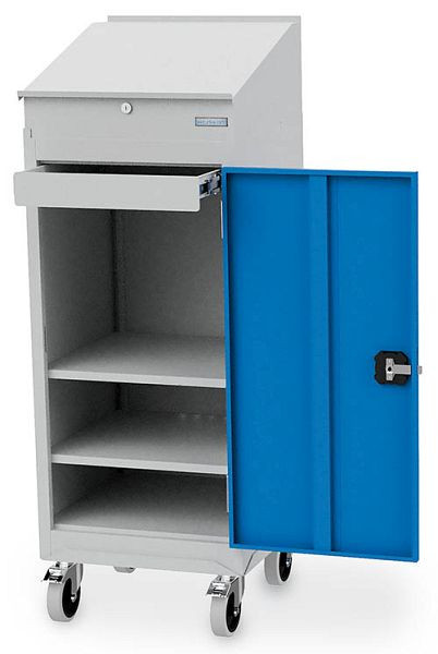 Bedrunka + Hirth dubbeldeurs kast 105, met wielbasis en blad, afmetingen in mm (BxDxH): 500 x 500 x 1400, 04.105K125