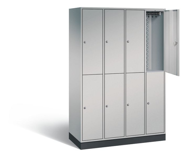 C+P locker, dubbel-etage intro, H1950xW1220xD490mm, kleur: wit aluminium, 8270-401 S10032