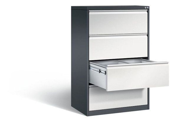 C+P hangarchiefkast Acurado, H1357xB787xD590mm, kleur: zwartgrijs/lichtgrijs, handgreep, 12934-312 S10019