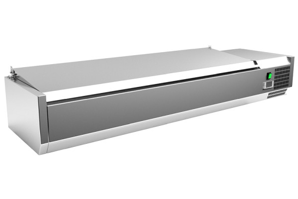 Gastro-Inox RVS bovenkoeling 5x GN1/3 + 1x GN 1/2 met deksel, 209.156