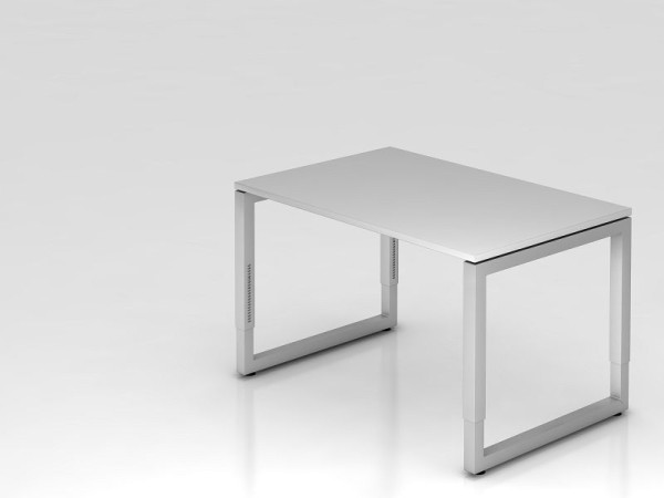 Hammerbacher bureau O-voet vierkant 120x80cm grijs, rechthoekige vorm met zwevend tafelblad, VRS12/5/S
