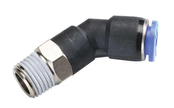timmer B-WEdWk-8-1/2-KU-bl-45°, knie-schroefverbinding 45°, conisch verstelbaar zonder druk, VE: 10 stuks, 03220603