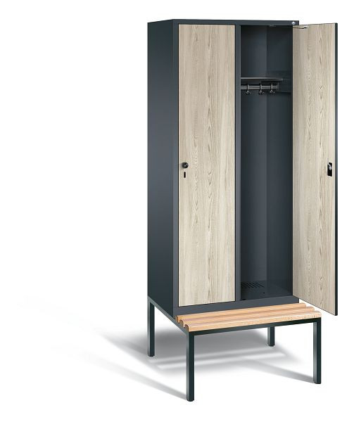 C+P Evolo garderobe, H2090xW810xD815mm, kleur: antracietgrijs / Sen ash decor, 48050-22 S10399
