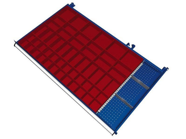 KLW scheidingsmateriaalset voor lades vakhoogte 50 mm in SKB kast, kastmaat 1201 x 750 mm B x D, SKB-B08-032