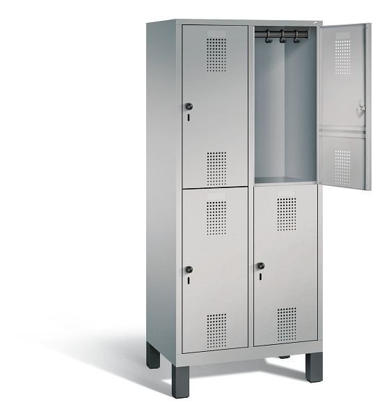 C+P locker dubbeldekker Evolo, H1850xW810xD500mm, kleur: wit aluminium, 48310-22 S10200