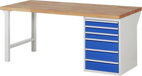 RAU werkbank serie 7000 - modulair ontwerp, onderbouwbak (6x laden), 2000x840x900 mm, 03-7515A1-209B4S.11